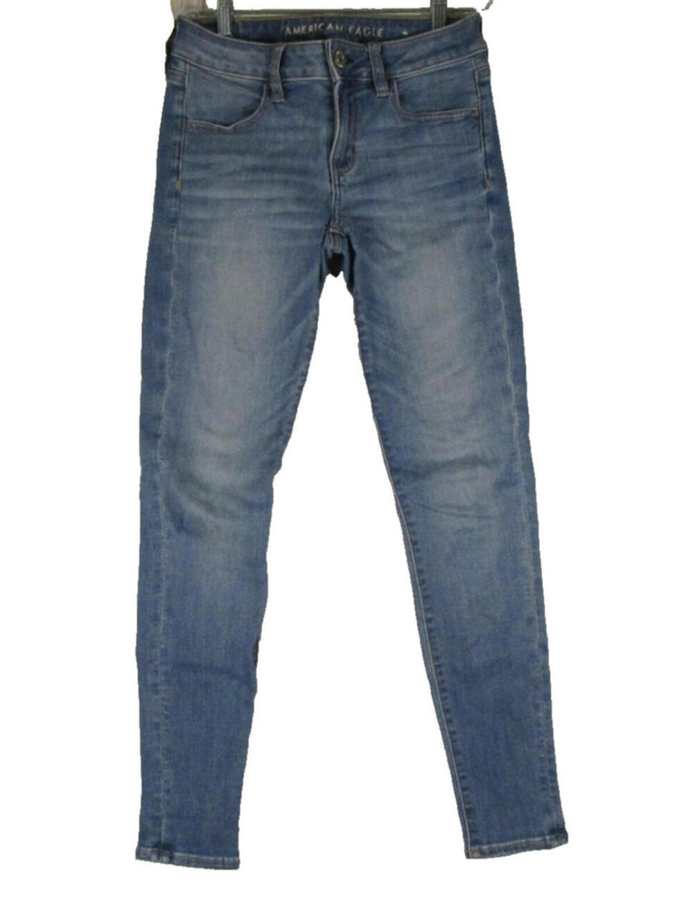 American Eagle Womens Next Level Stretch High Rise Skinny Jeans Size 2 Blue